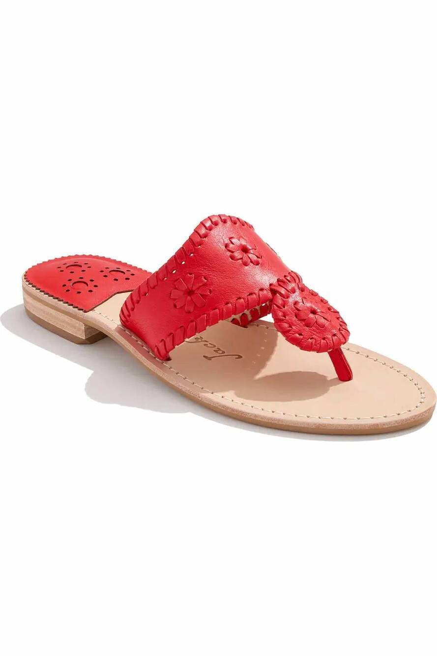 NEW JACK ROGERS women's jacks flat sandal in fire red